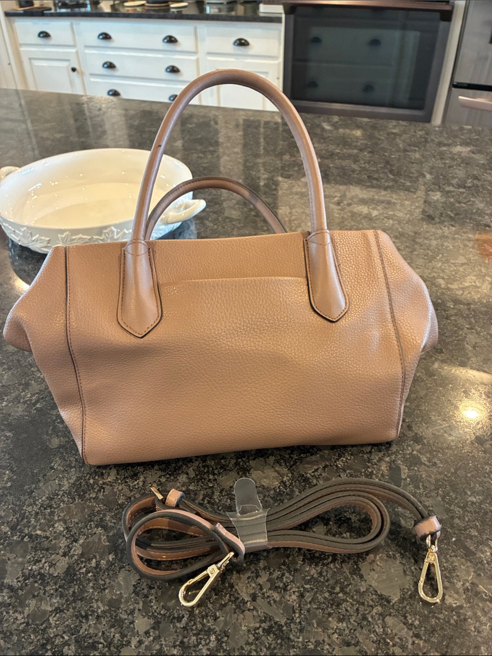a new day Pebbled Satchel in Light Brown